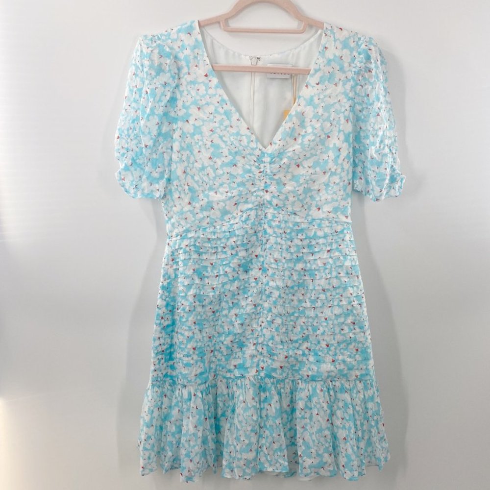 NWT Tanya Taylor Pansy Ruched Silk Floral Dress